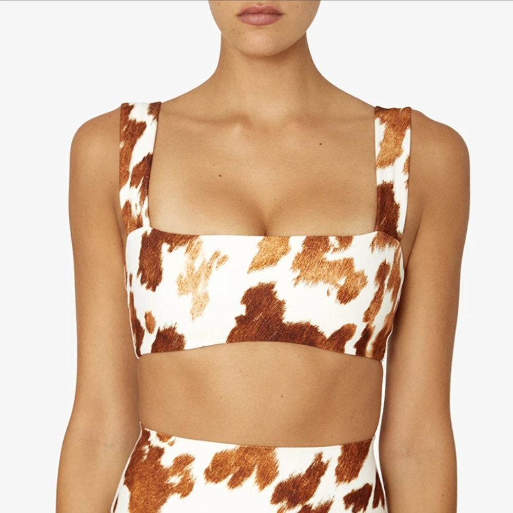 Cow print bandeau bra top